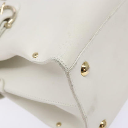 Salvatore Ferragamo Virna Satchel Leather, WHITE, LEATHER, Handbag