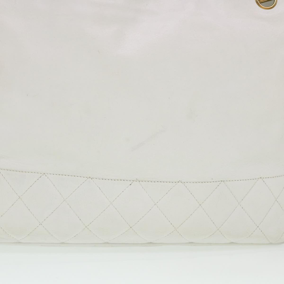 Chanel Vintage Shopping Tote Lambskin, WHITE, LEATHER, Shoulder bag
