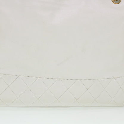 Chanel Vintage Shopping Tote Lambskin, WHITE, LEATHER, Shoulder bag