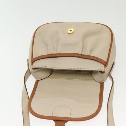 Celine Flap Shoulder Bag Leather, BEIGE, LEATHER, Shoulder bag