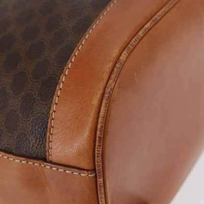 Celine Vintage Macadam Shoulder Bag Canvas and Leather, BROWN, CANVAS, Shoulder bag