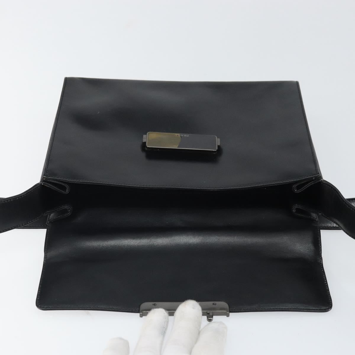 Prada Vintage Flap Shoulder Bag Leather, Black, Leather, Shoulder Bag