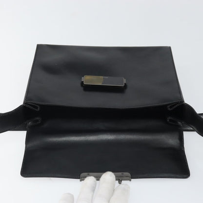 Prada Vintage Flap Shoulder Bag Leather, Black, Leather, Shoulder Bag