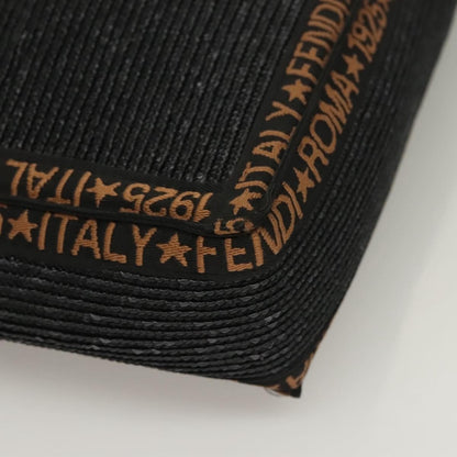 Fendi Zucca Tote bag Straw, BLACK, WOOD, Tote bag