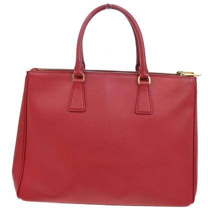 Prada Double Zip Lux Tote Saffiano Leather, RED, LEATHER, Tote bag