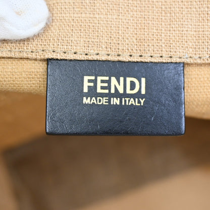 Fendi Shopping Tote Canvas, BEIGE, CANVAS, Tote bag