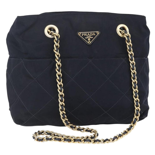 Prada Re-Edition 1995 Chain Tote Quilted Re-Nylon, NAVY, NYLON, Shoulder bag