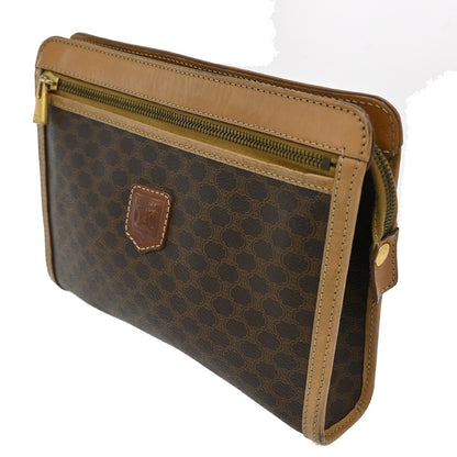 Celine Macadam Pochette Canvas and Leather, BROWN, CANVAS, Clutche & pouche