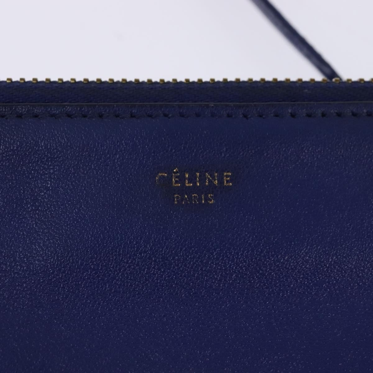 Celine Trio Crossbody Bag Leather, BLUE, LEATHER, Crossbody bag