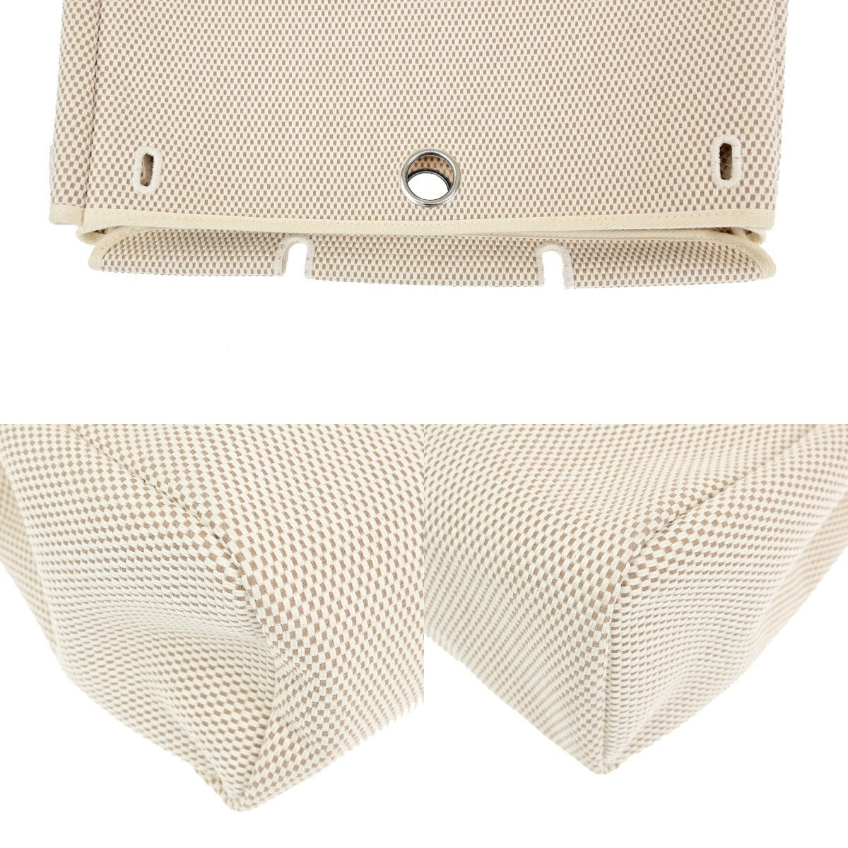 Hermes Herbag Zip Leather and Toile, BROWN, CANVAS, Travel bag