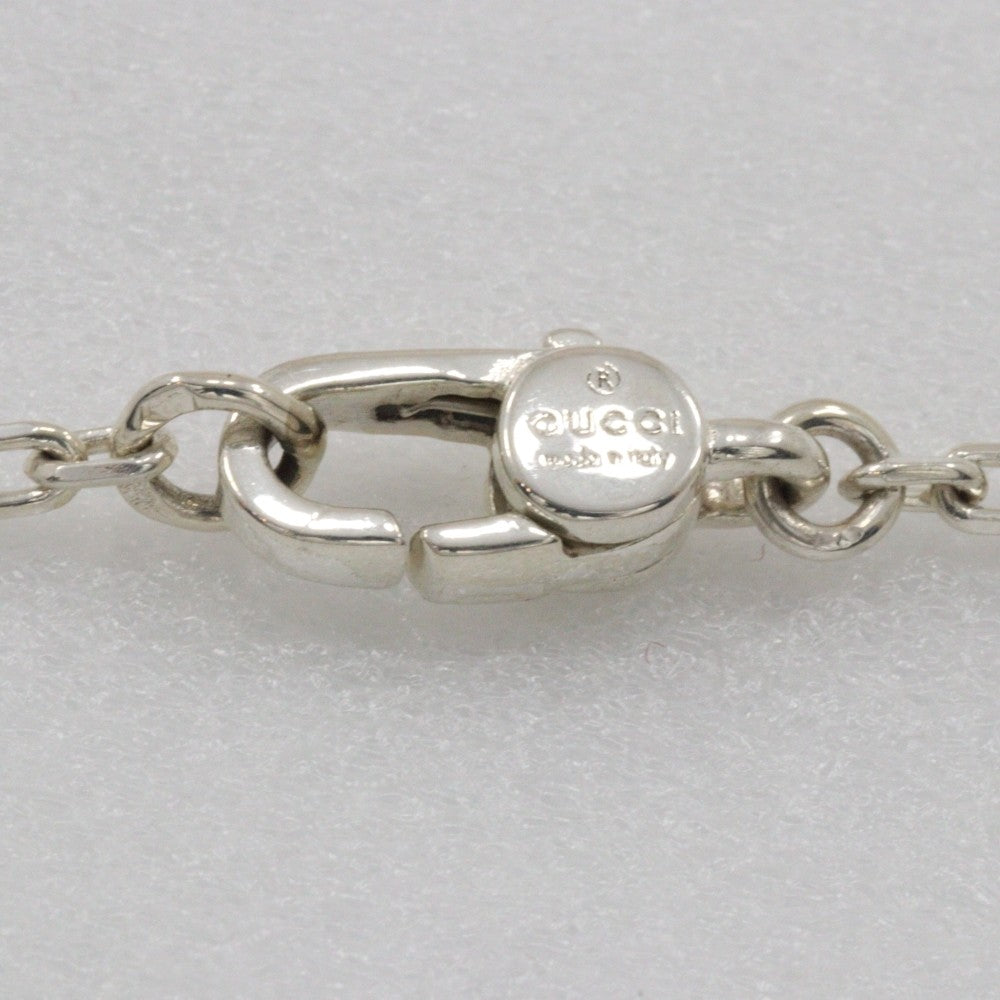 Gucci Interlocking G Plate Pendant Chain Necklace Silver 925, SILVER, SILVER, Necklace