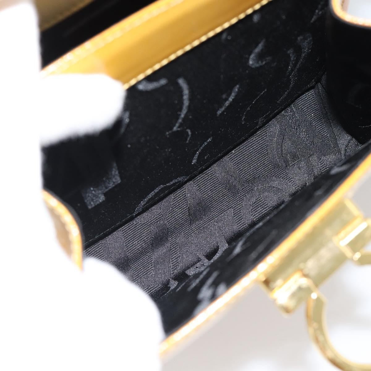 Salvatore Ferragamo Gancini handbag Patent leather, Yellow, Patent Leather, Handbag