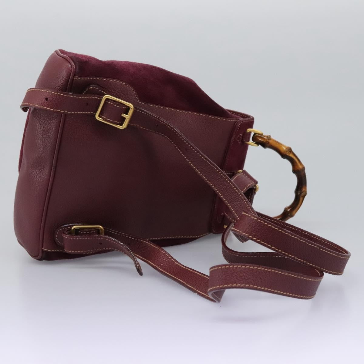 Gucci Vintage Bamboo Backpack Suede, PURPLE, SUEDE, Backpack