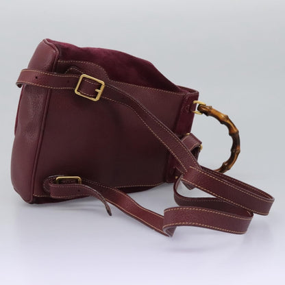 Gucci Vintage Bamboo Backpack Suede, PURPLE, SUEDE, Backpack