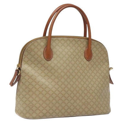 Celine Vintage Macadam Handbag Canvas, BEIGE, CANVAS, Handbag