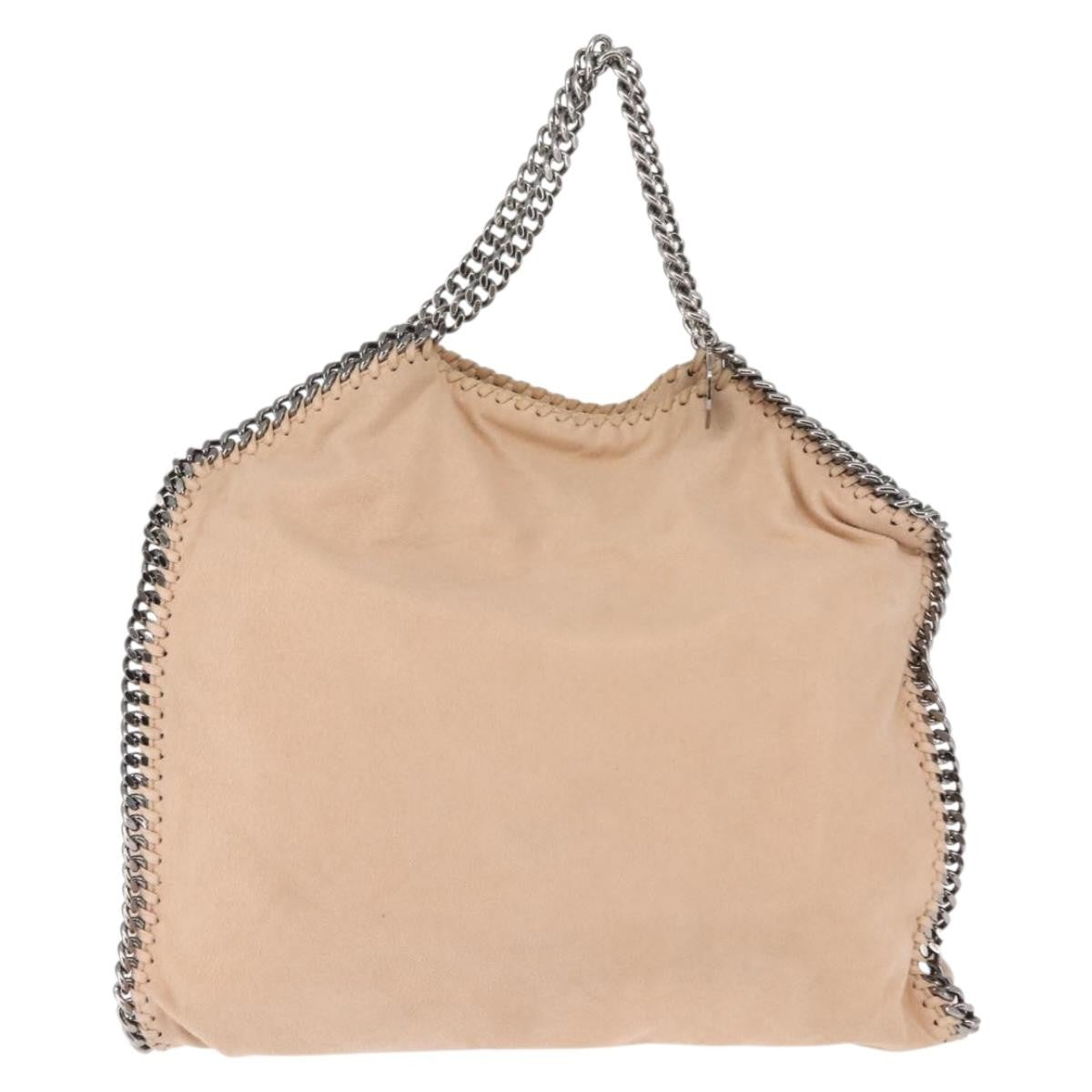 Stella McCartney Falabella Fold Over Bag Faux Suede, BEIGE, SUEDE, Crossbody bag