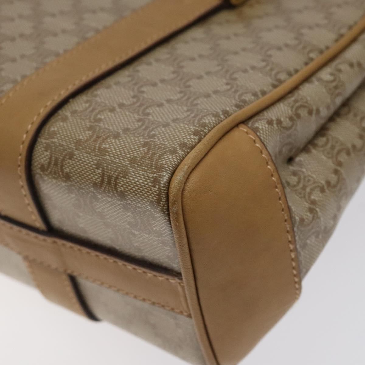 Celine Vintage Macadam Handbag Canvas, BEIGE, CANVAS, Handbag