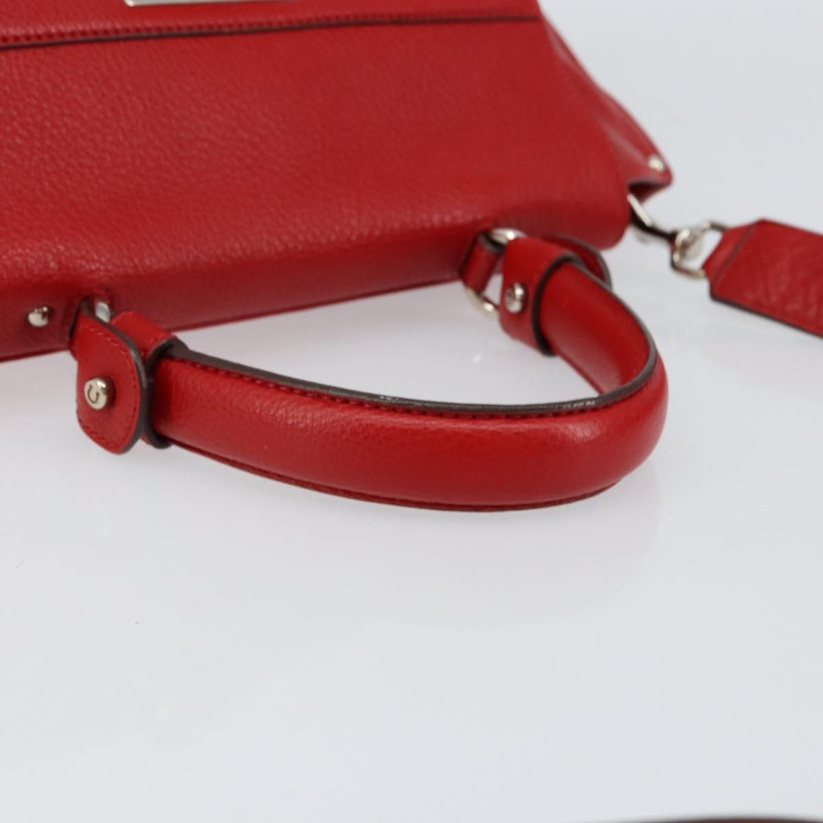 Salvatore Ferragamo Sofia Satchel Grainy Leather, RED, LEATHER, Handbag