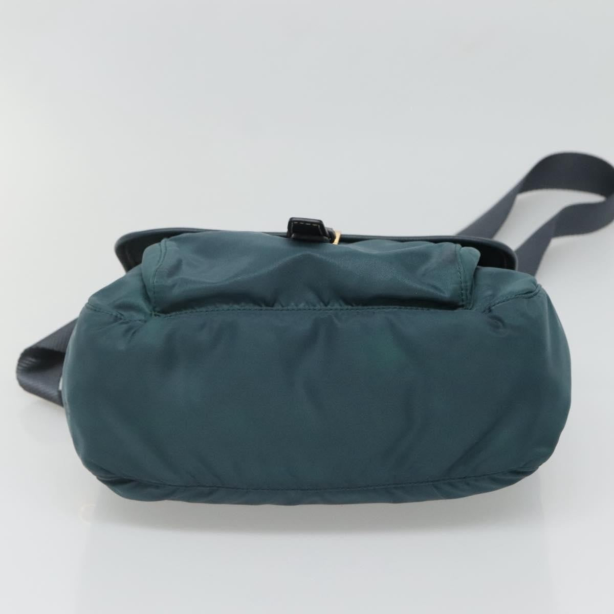 Prada Buckle Messenger Bag Tessuto, GREEN, NYLON, Shoulder bag