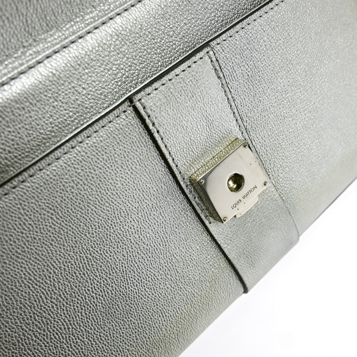 Louis Vuitton Very Chain Bag Whipstitch Leather, Silver, Leather, Handbag