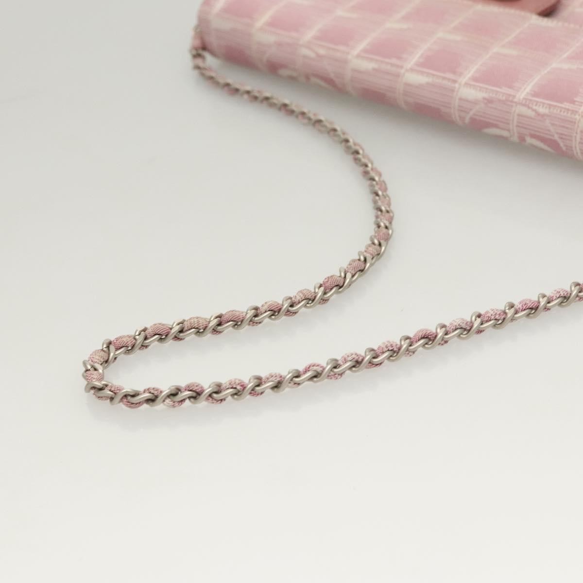 Chanel Travel Line Flap Bag Nylon, PINK, NYLON, Travel bag