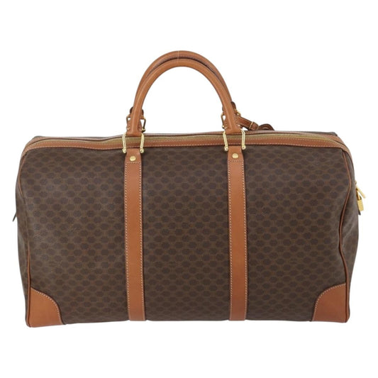 Celine Vintage Macadam Boston bag Canvas, BROWN, CANVAS, Travel bag