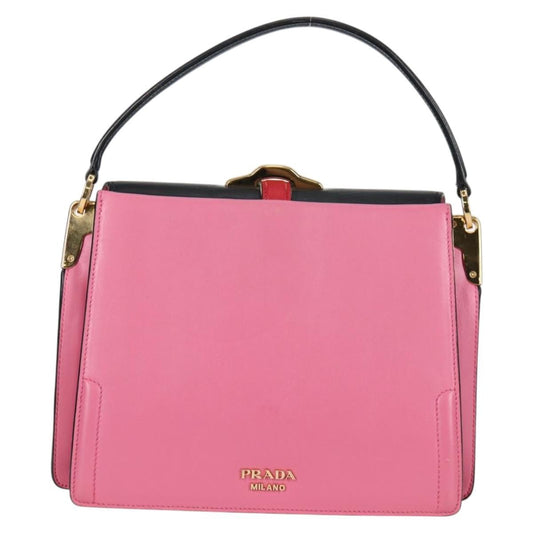 Prada Belle Top Handle Bag City Calf, PINK, LEATHER, Handbag