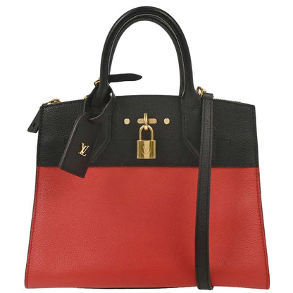 Louis Vuitton City Steamer Handbag Leather, RED, LEATHER, Handbag
