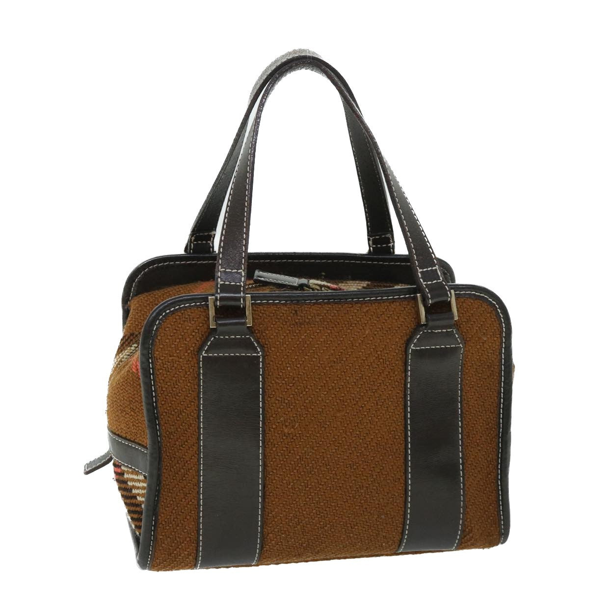 Burberry Blue Label Handbag Wool, BROWN, WOOL, Handbag