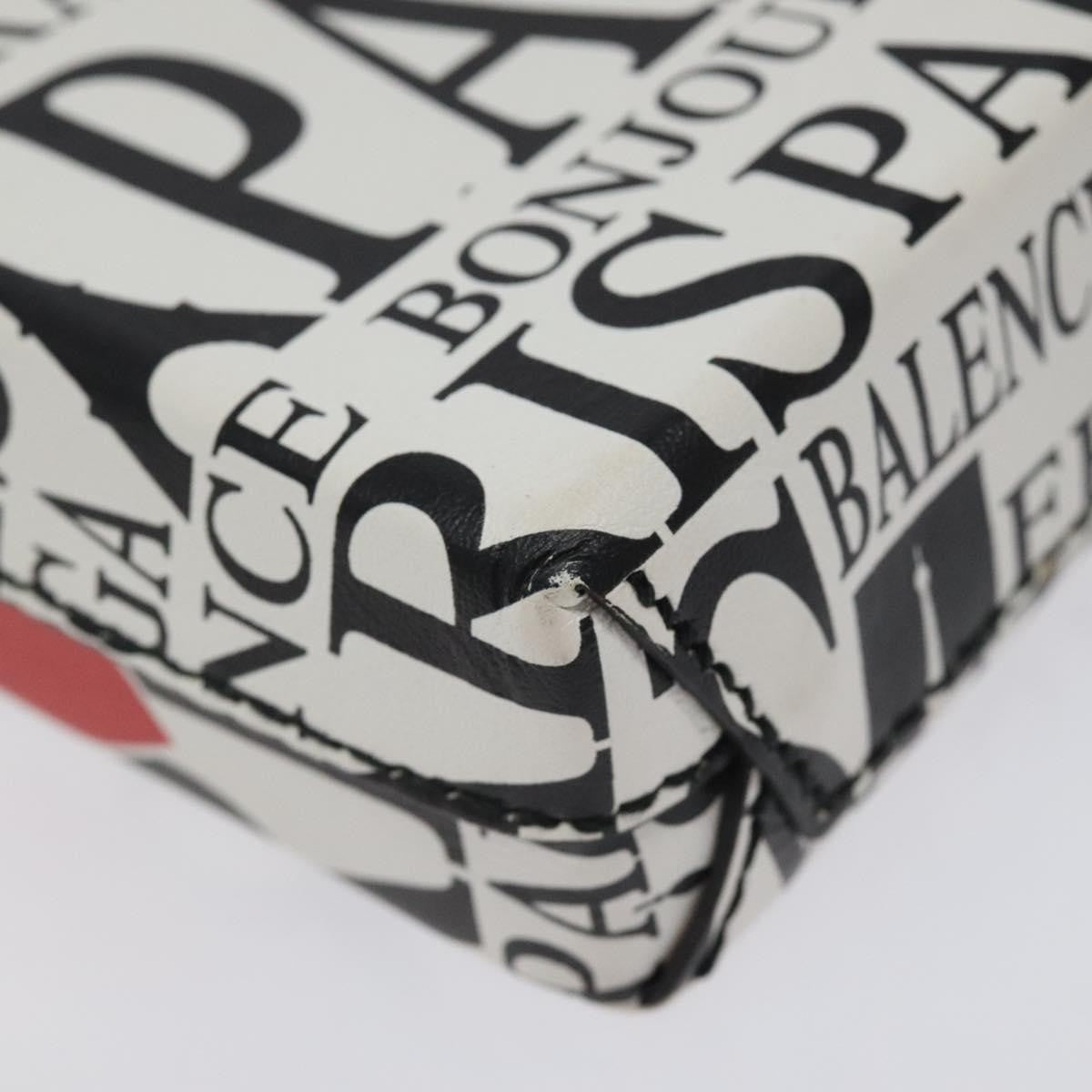 Balenciaga Shopping Phone Holder Printed Leather, WHITE, LEATHER, Tech accessory