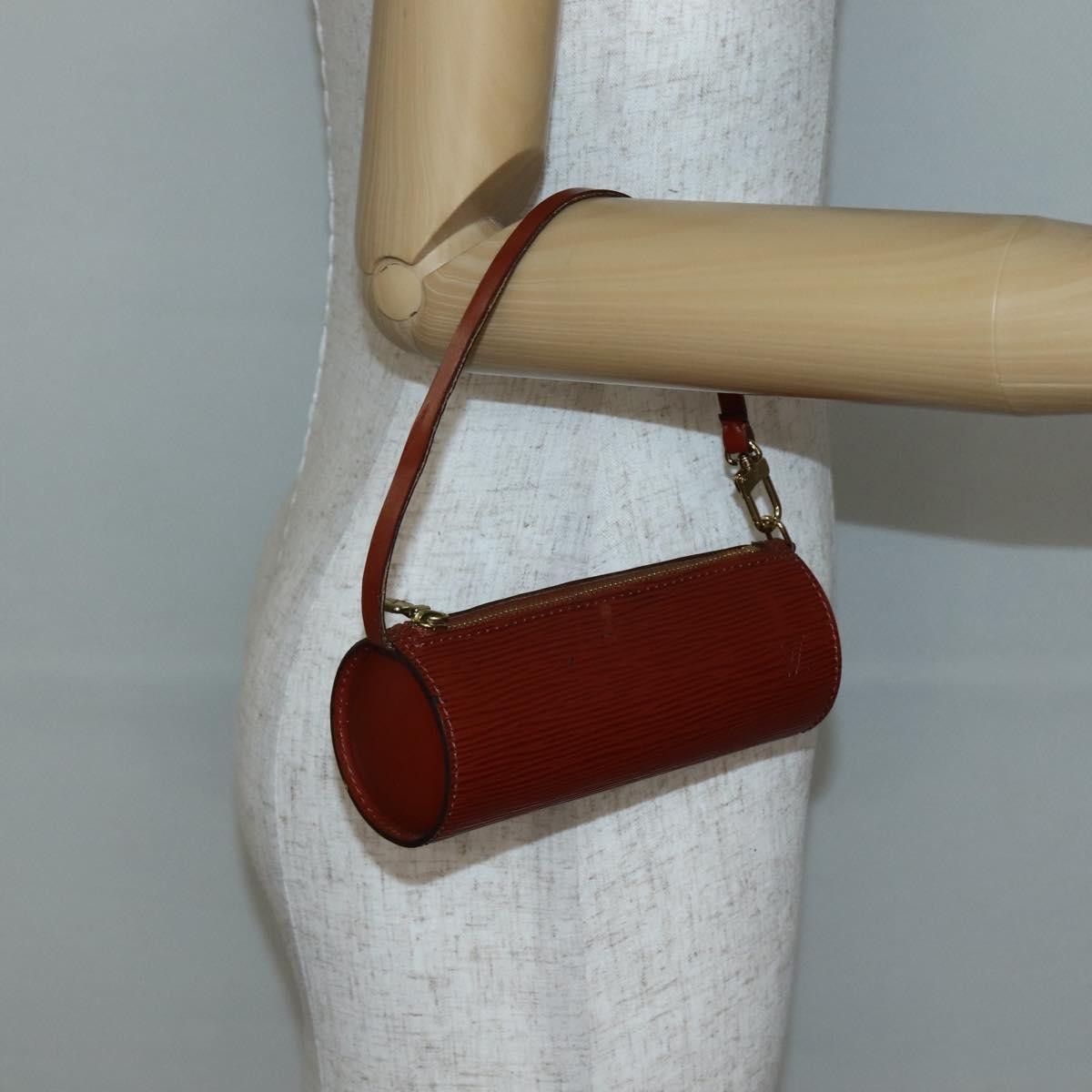 Louis Vuitton Soufflot Pochette Epi Leather, BROWN, LEATHER, Clutche & pouche