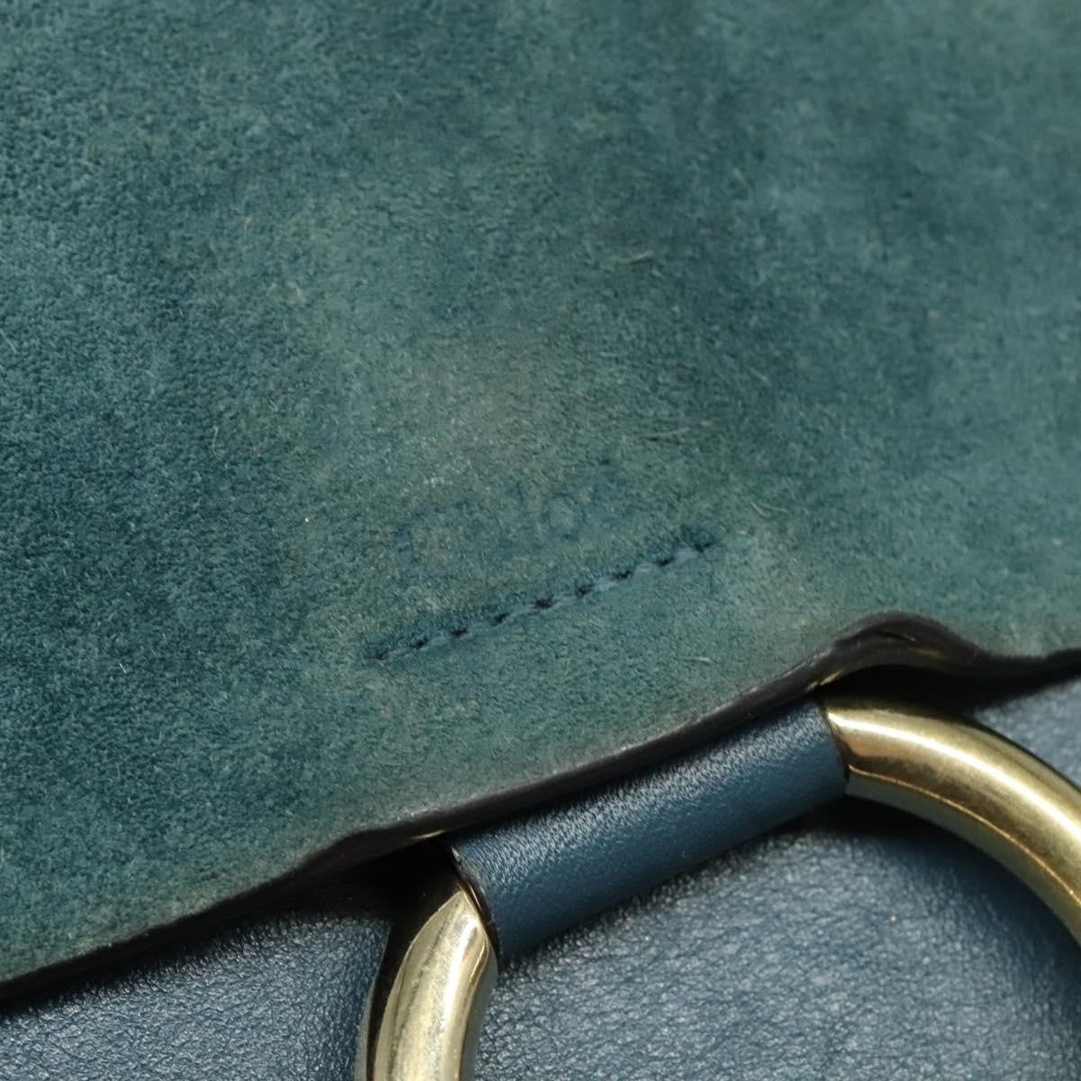 Chloe Faye Crossbody Leather and Suede, Blue, Suede, Handbag