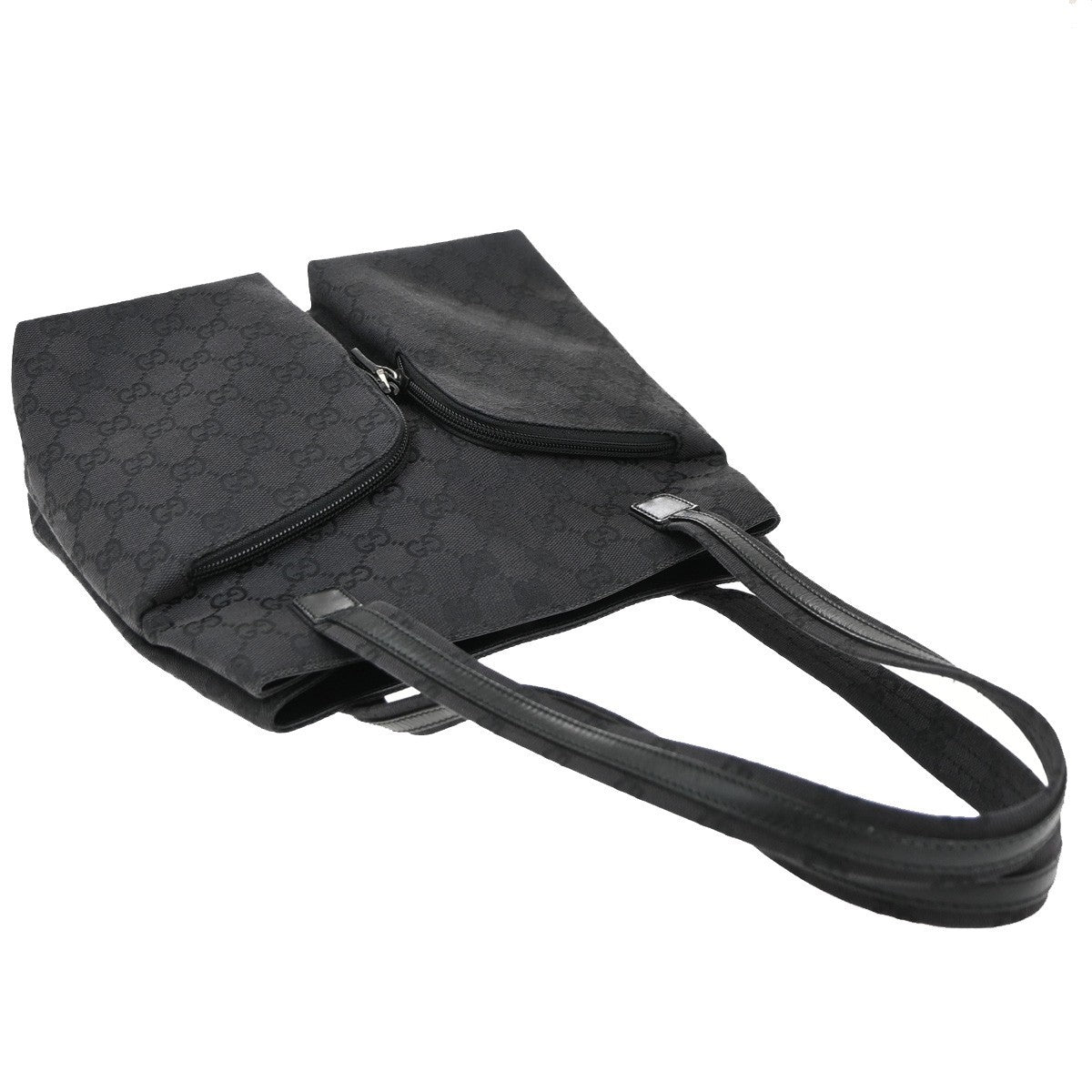 Gucci Double Pocket Tote GG Canvas, BLACK, CANVAS, Tote bag