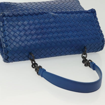 Bottega Veneta Olimpia Shoulder Bag Intrecciato Nappa, BLUE, LEATHER, Shoulder bag