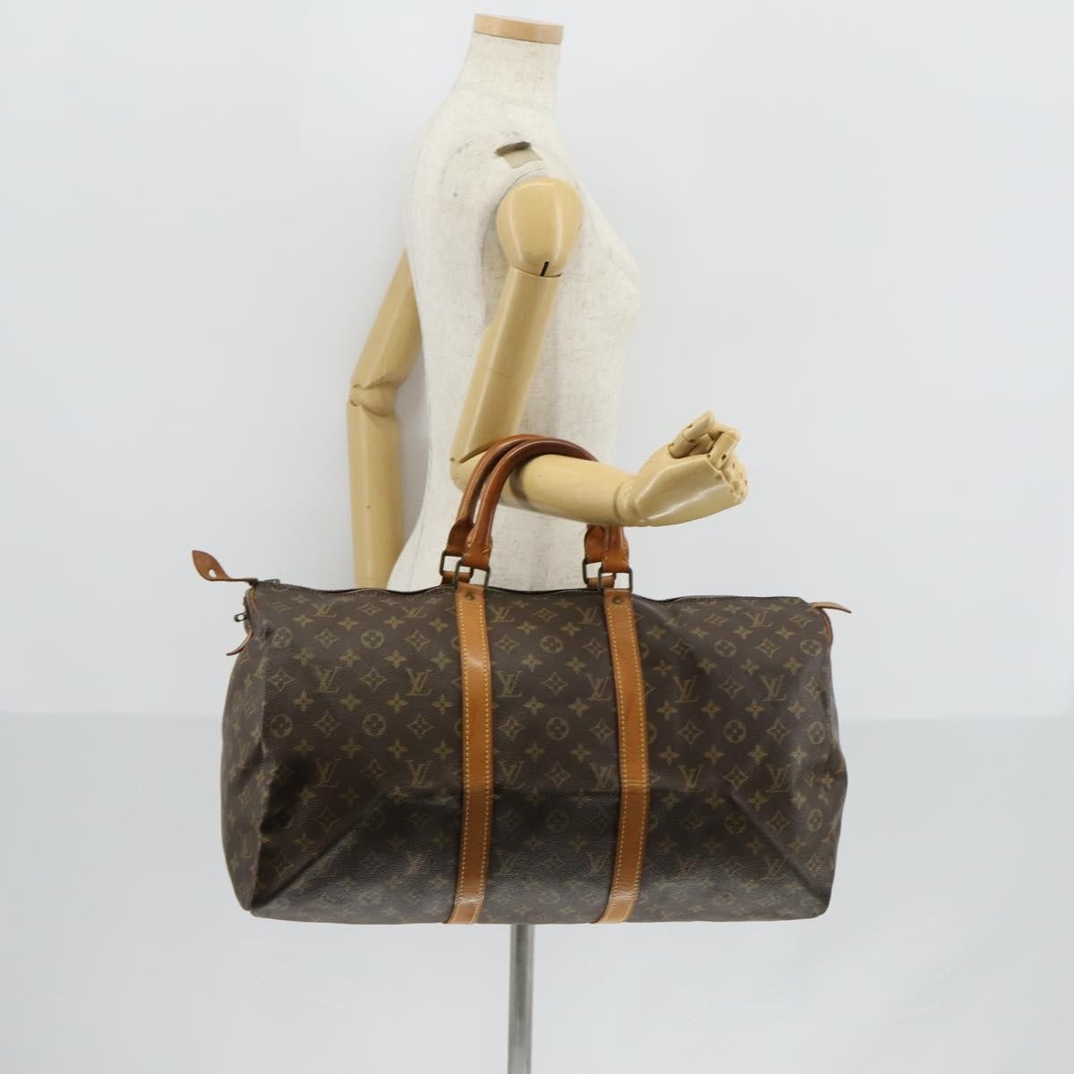 Louis Vuitton Keepall Bag Monogram Canvas, BROWN, CANVAS, Travel bag