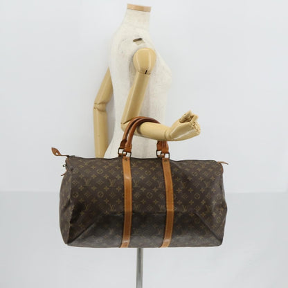 Louis Vuitton Keepall Bag Monogram Canvas, BROWN, CANVAS, Travel bag