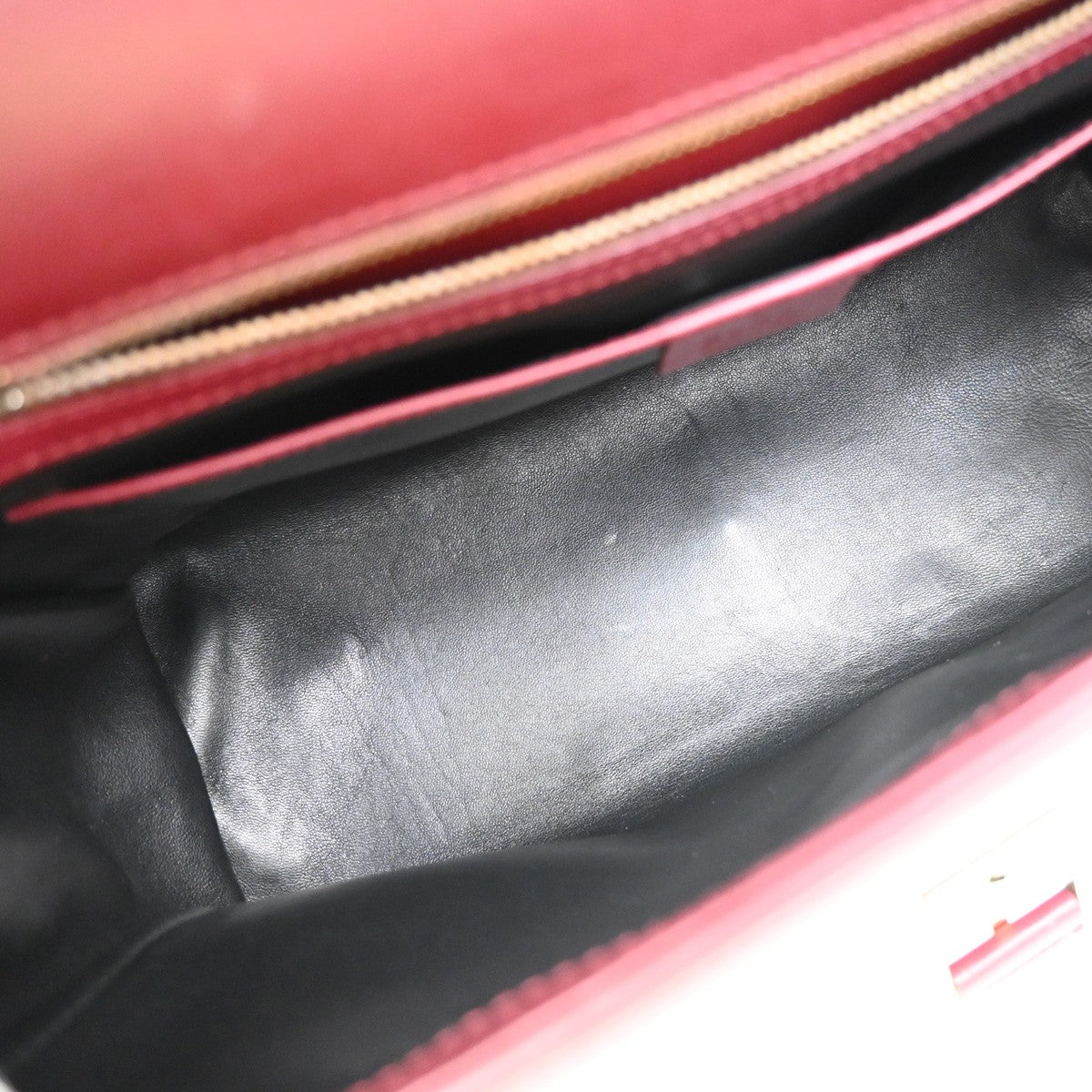 Gucci Belt Buckle Top Handle Bag Leather, RED, LEATHER, Handbag