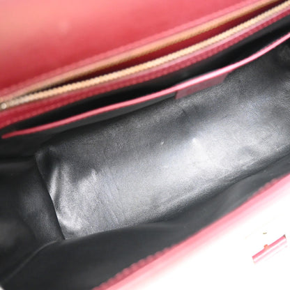 Gucci Belt Buckle Top Handle Bag Leather, RED, LEATHER, Handbag