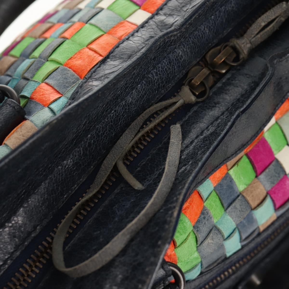 Balenciaga City Classic Studs Bag Woven Crocodile Embossed Leather, MULTICOLOUR, LEATHER, Handbag