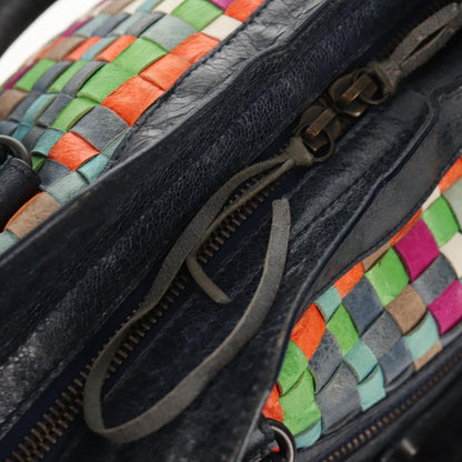 Balenciaga City Classic Studs Bag Woven Crocodile Embossed Leather, MULTICOLOUR, LEATHER, Handbag