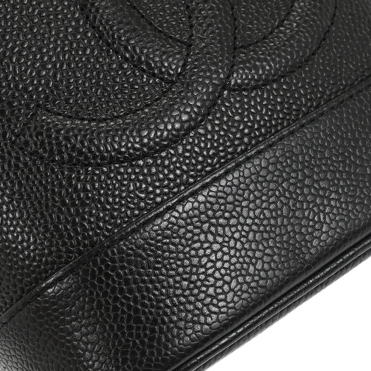 Chanel Vintage Timeless Cosmetic Case Caviar, BLACK, LEATHER, Clutche & pouche