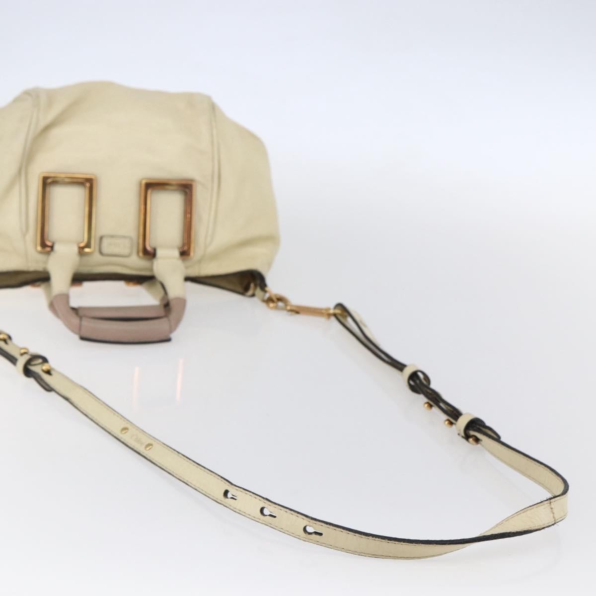 Chloe Ethel Handbag Leather, WHITE, LEATHER, Handbag