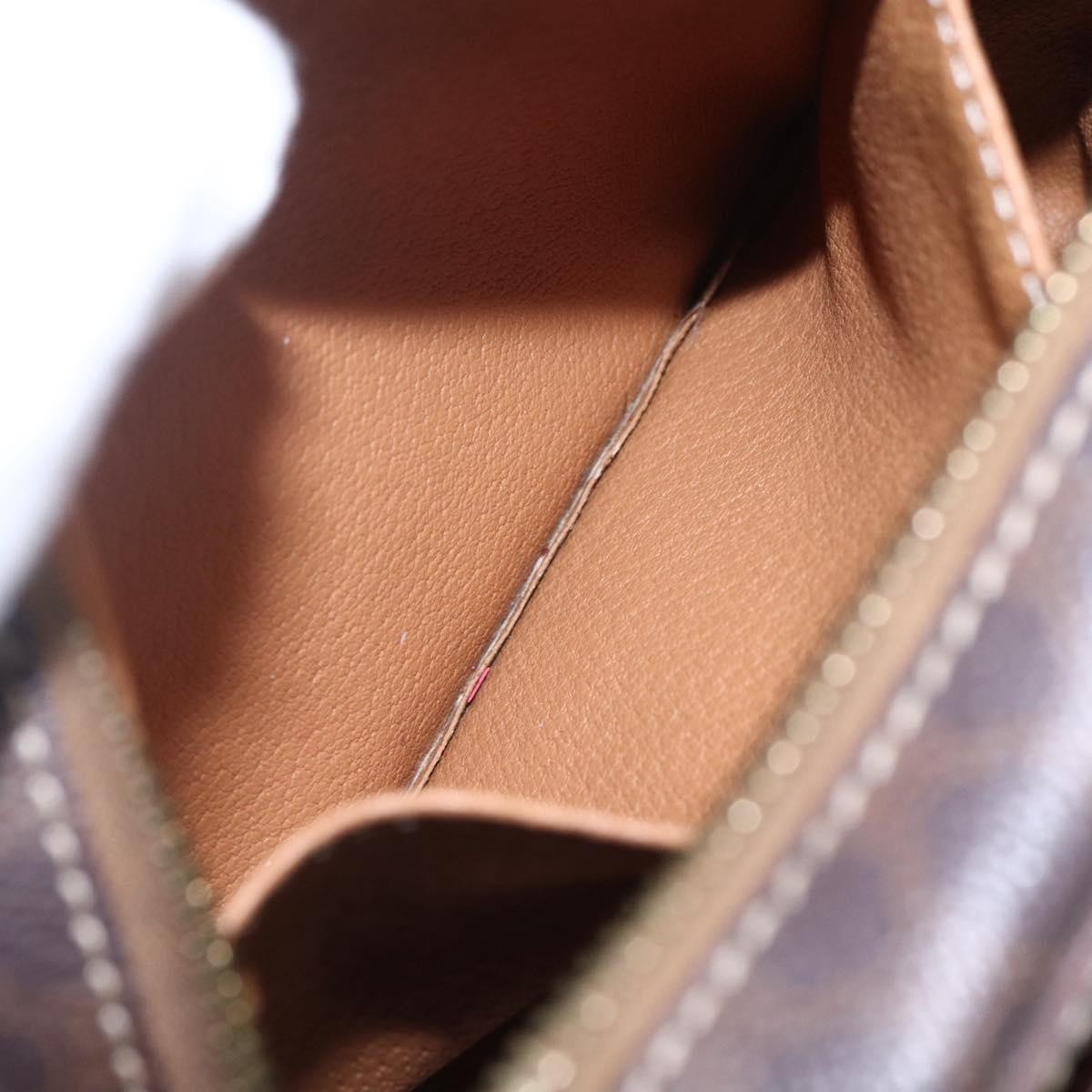 Celine Vintage Macadam Shoulder Bag Canvas and Leather, BROWN, CANVAS, Shoulder bag