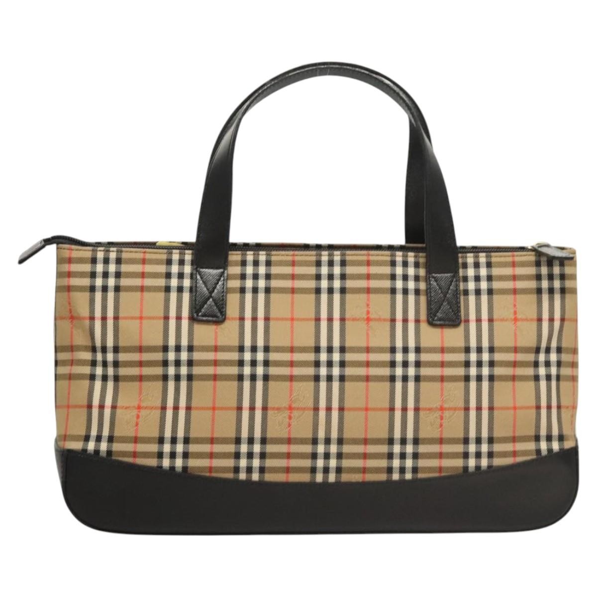 Burberry Nova Check Handbag Nova Check Canvas and leather, BEIGE, CANVAS, Handbag