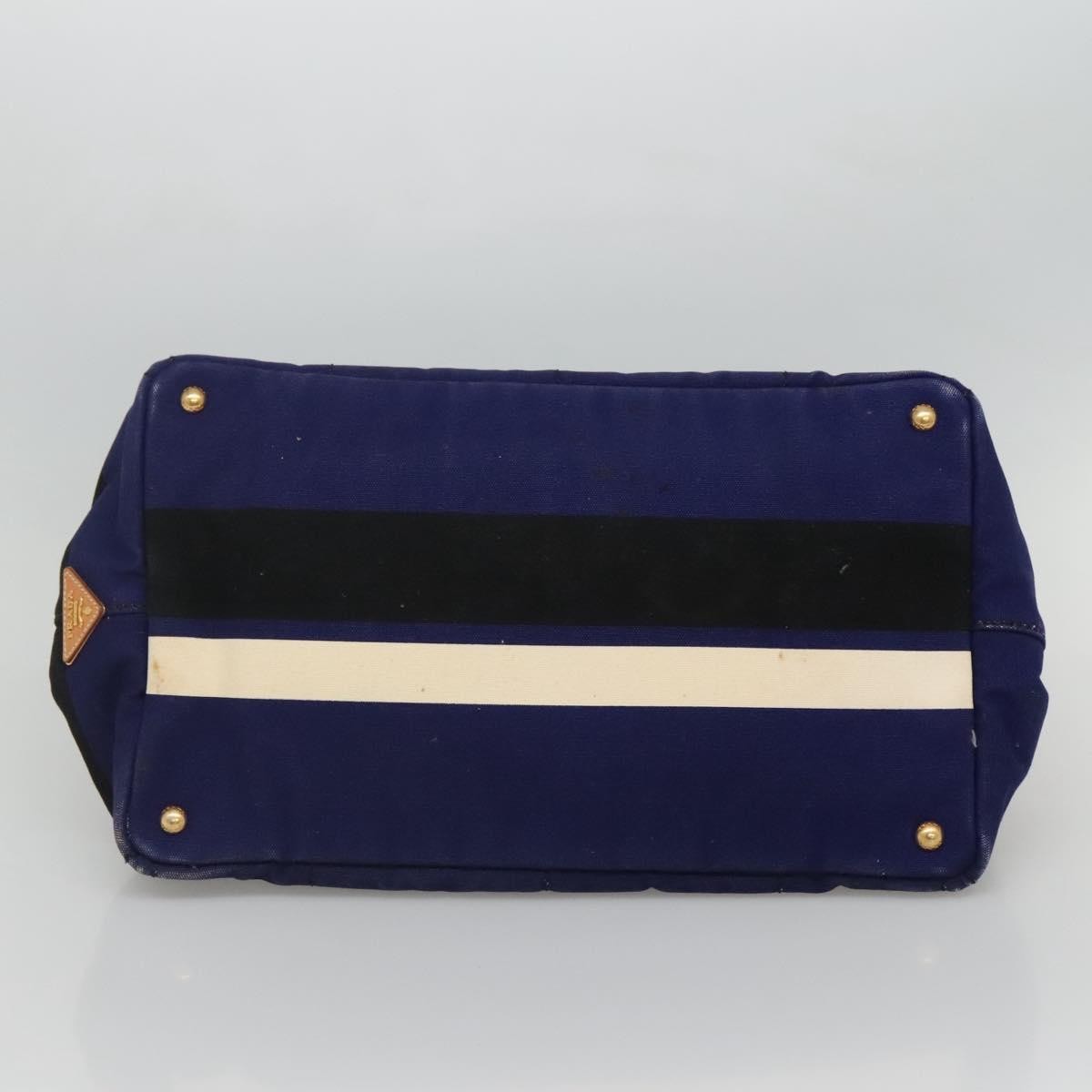 Prada Canapa Open Tote Canvas, BLUE, CANVAS, Tote bag