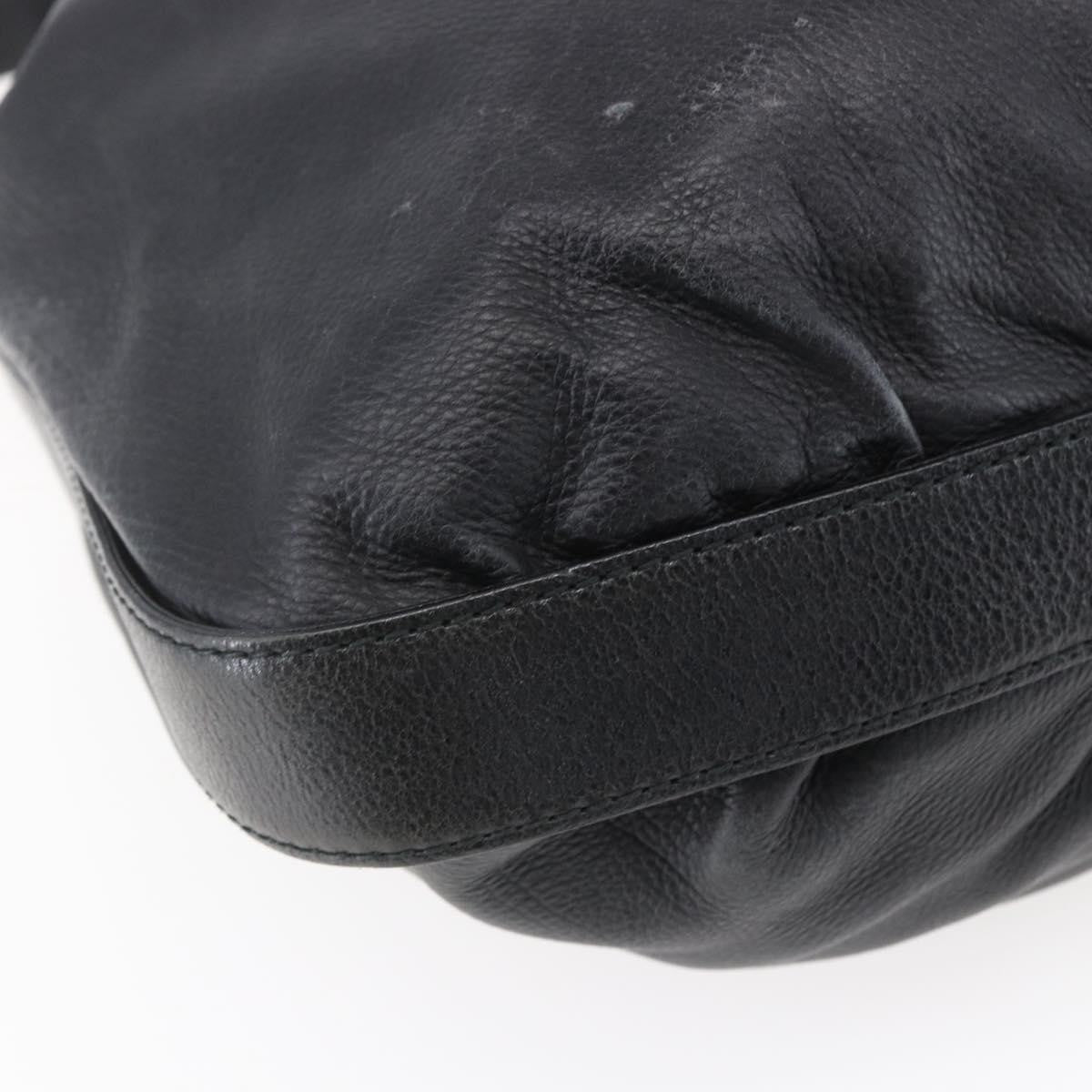 Gucci Interlocking Icon Drawstring Hobo Leather, BLACK, LEATHER, Shoulder bag