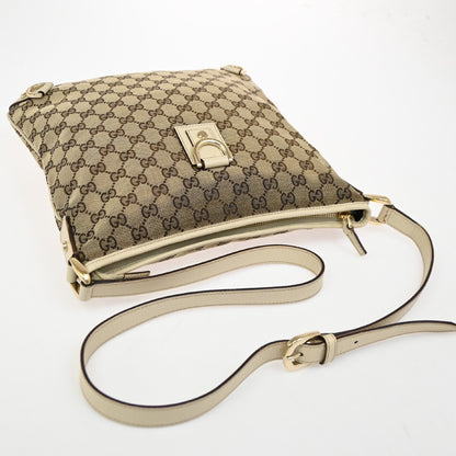 Gucci Abbey D-Ring Messenger Bag GG Canvas, BROWN, CANVAS, Shoulder bag
