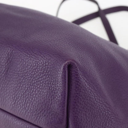Salvatore Ferragamo Gancini Tote Leather, PURPLE, LEATHER, Tote bag