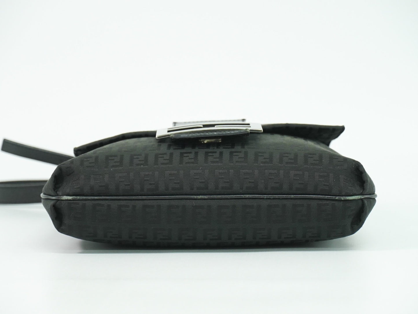 Fendi Vintage Flap Crossbody Bag Zucchino Canvas, BLACK, CANVAS, Shoulder bag