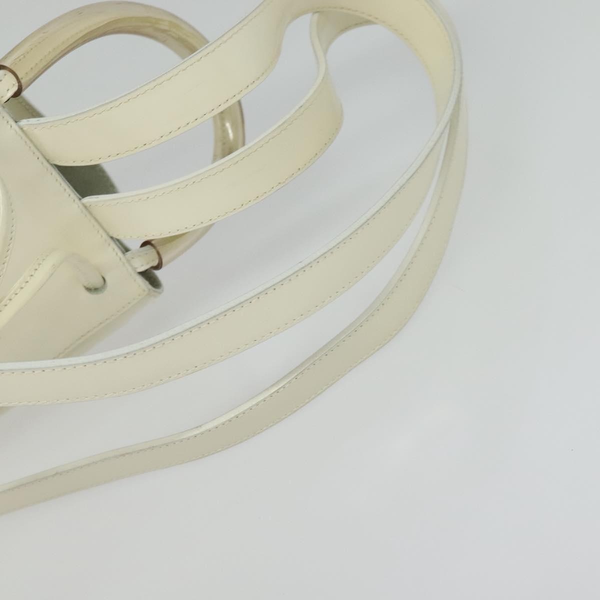 Salvatore Ferragamo Vintage Gancini Backpack Patent Leather, WHITE, PATENT_LEATHER, Backpack